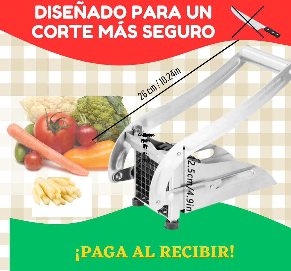 Cortador Papas Fritas De Acero Manual