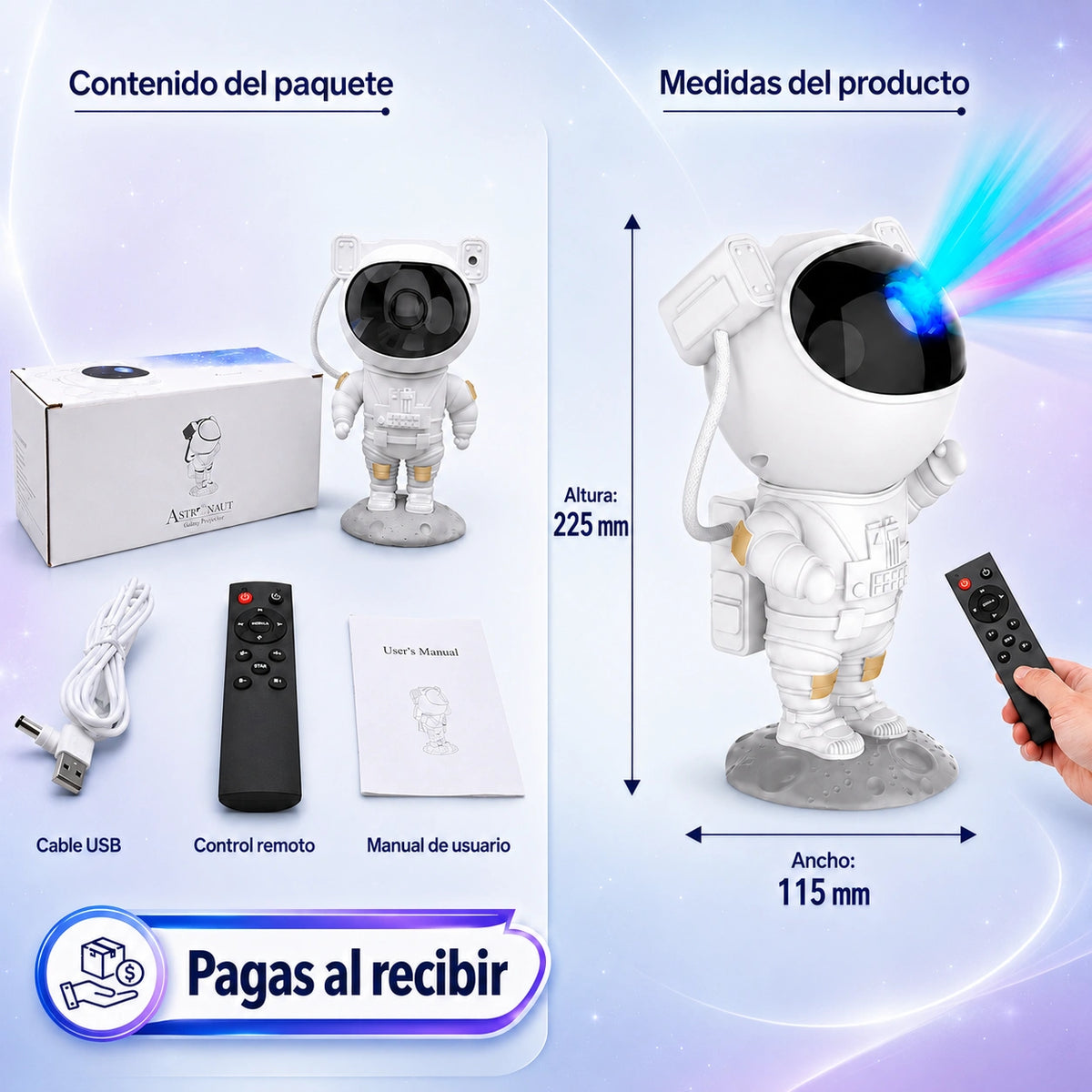 LAMPARA PROYECTOR ASTRONAUTA