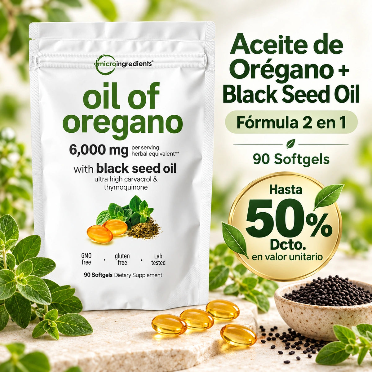 OIL OF OREGANO hasta 50% Dcto.