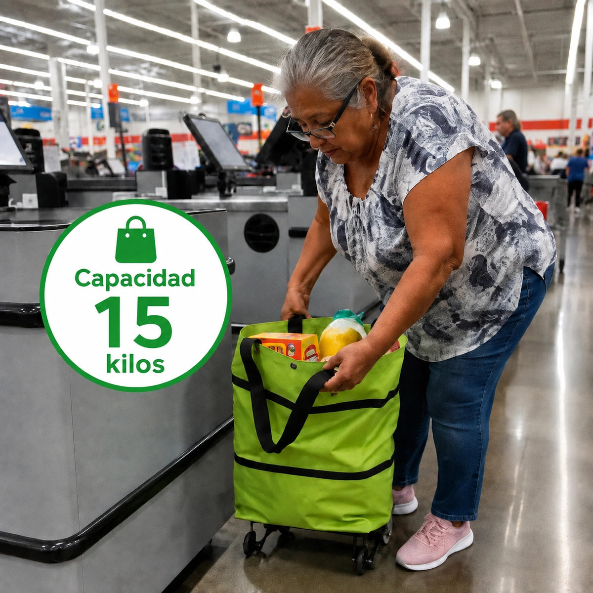 BOLSA DE COMPRAS PLEGABLE CON RUEDAS