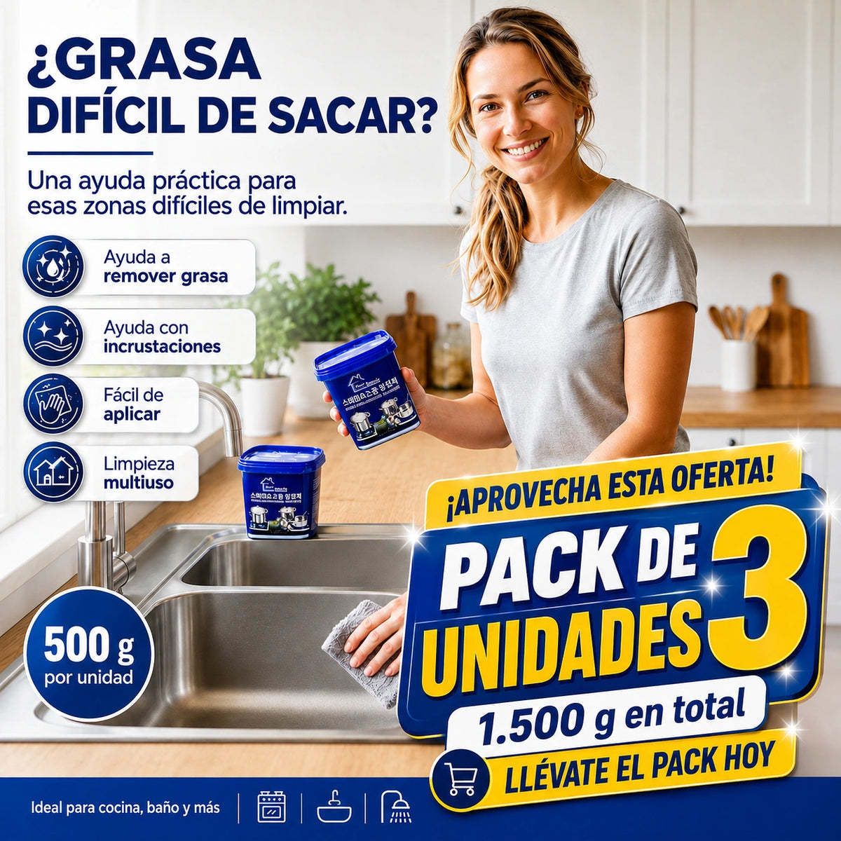 PACK 3 PASTAS LIMPIADORAS MULTIUSOS