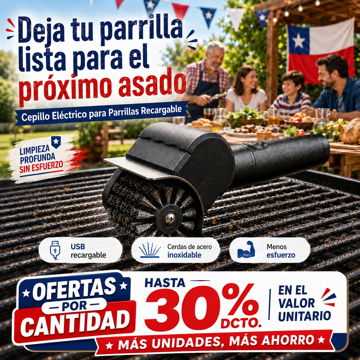 Cepillo Eléctrico LIMPIA PARRILLAS