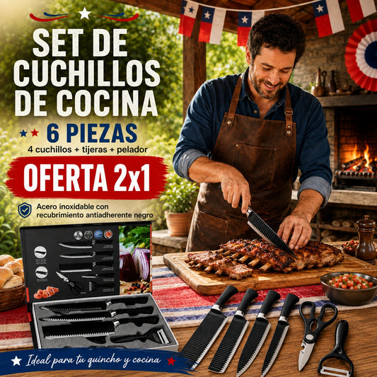 SET 6 Pzs. CUCHILLOS COCINA