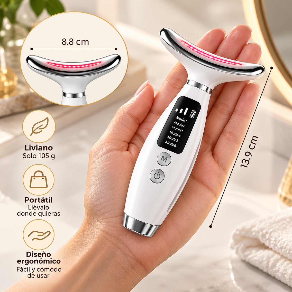 LumiLift™ Masajeador Térmico Fototerapia Facial oferta 2x1