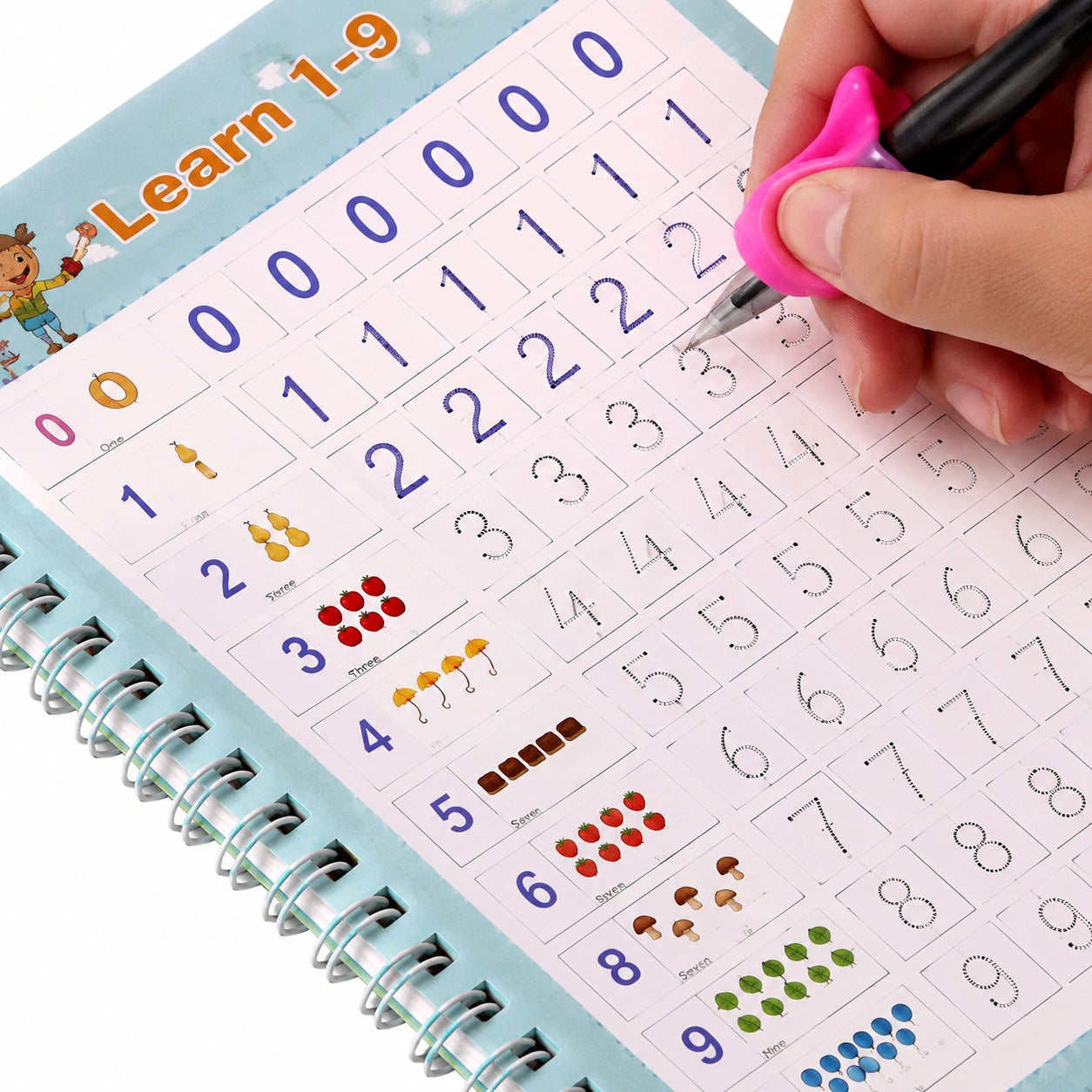Set 5 Cuadernos Mágicos Reutilizables para Niños – Caligrafía, Matemáticas e Inglés
