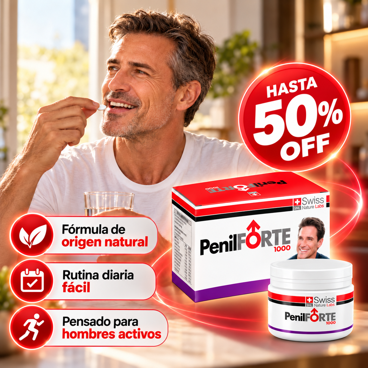 PenilForte Potenciador Masculino Natural 30 capsulas Hasta 50% OFF